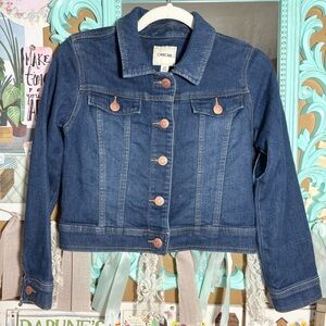 Cherokee Girl’s Sz.L/G 10/12 Soft Denim Jean Jacket Front Pockets Button Up Fall